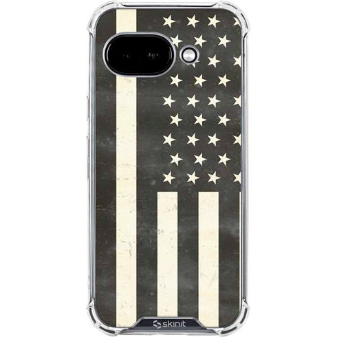 Black & White USA Flag Google Pixel 9a Clear Case